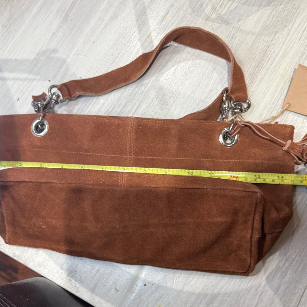 Lillian Vernon Brown Suede Shoulder Bag - Picture 9 of 10
